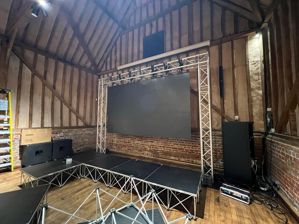 LED Video wall, video wall, large screen, large format, lillibrook manor, Maidenhead, Berkshire, M4, Speakers, Subs, Staging, Stage, Lightings, Uplighters, Comfort monitor, 32" screen, audio visual, av, ave services, conference, awards, meeting, event, events, AVE Services