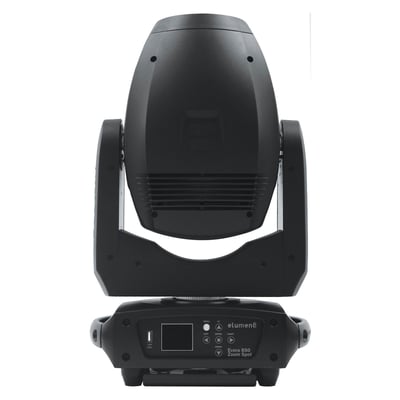 Professional moving head stage light, Elumen8 Evora 850 Zoom Spot, used for dynamic event lighting effects.