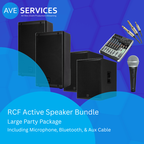 RCF Tops, RCF Subs, Mixer, Microphone