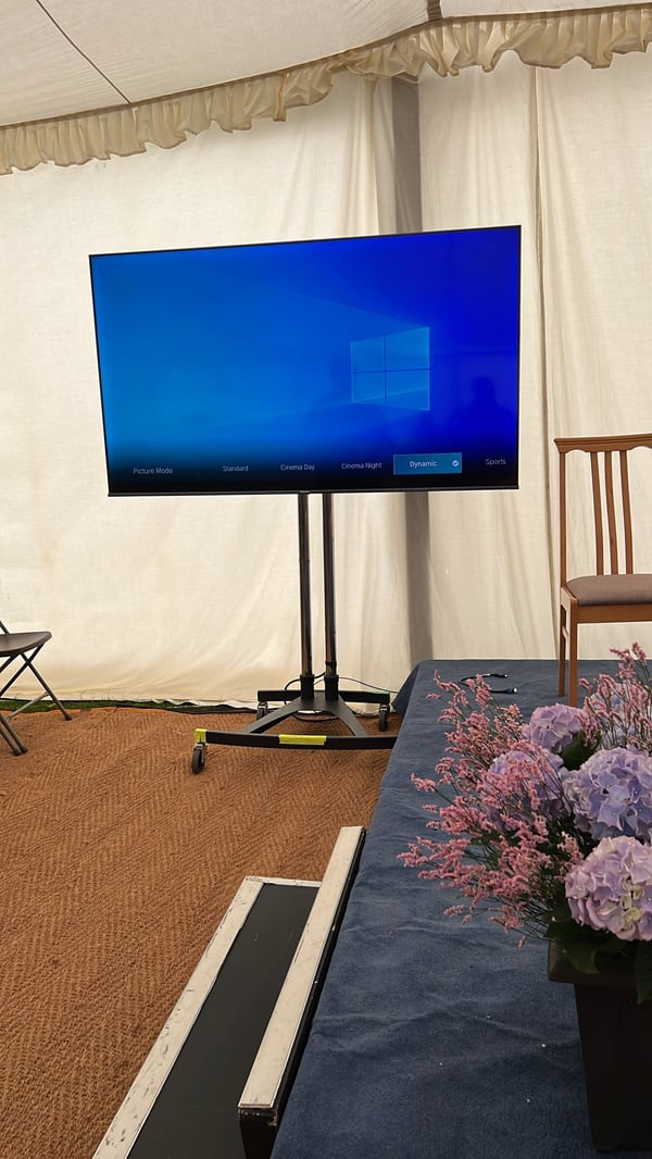 75" QLED Screen hire hotel conference venue