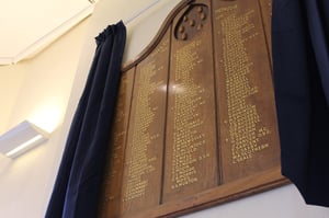 sevenoaks school, kent navy blue curtain unveiling hire