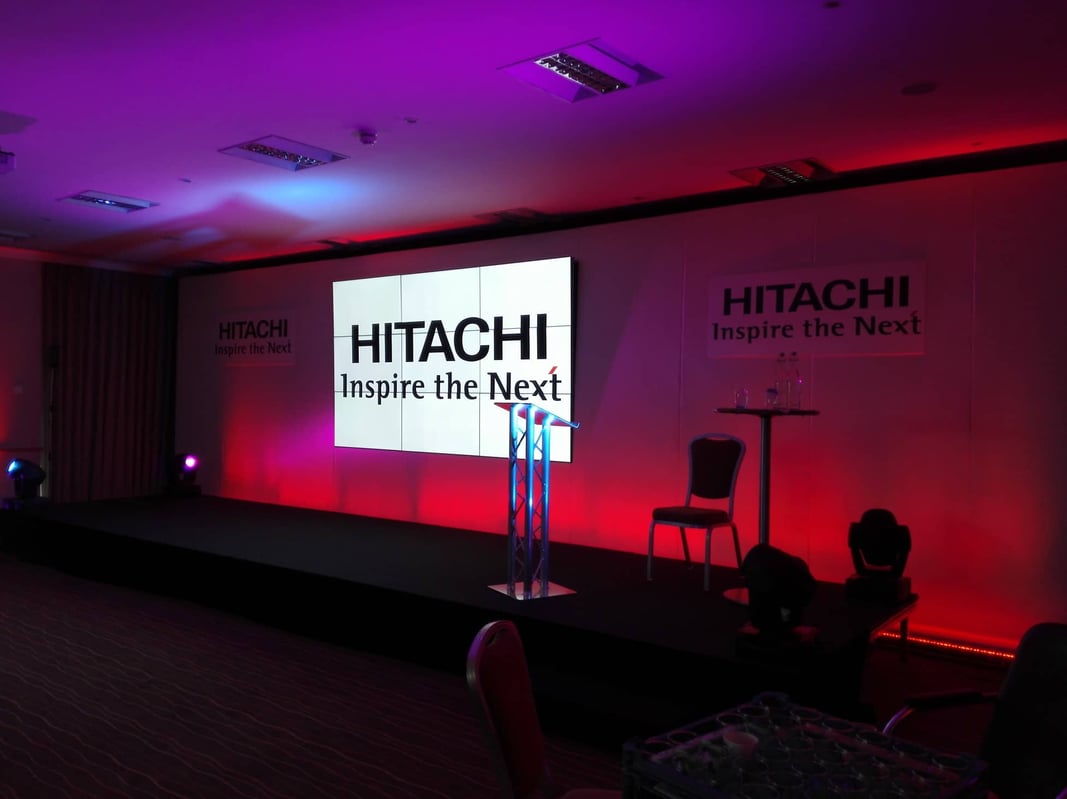 AVE Services provided a 3x3 video wall (samsung) along with set, stage lighting and technicians to run the 3 day event