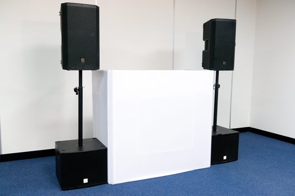 DJ Wedding package, Speakers and DJ Desk