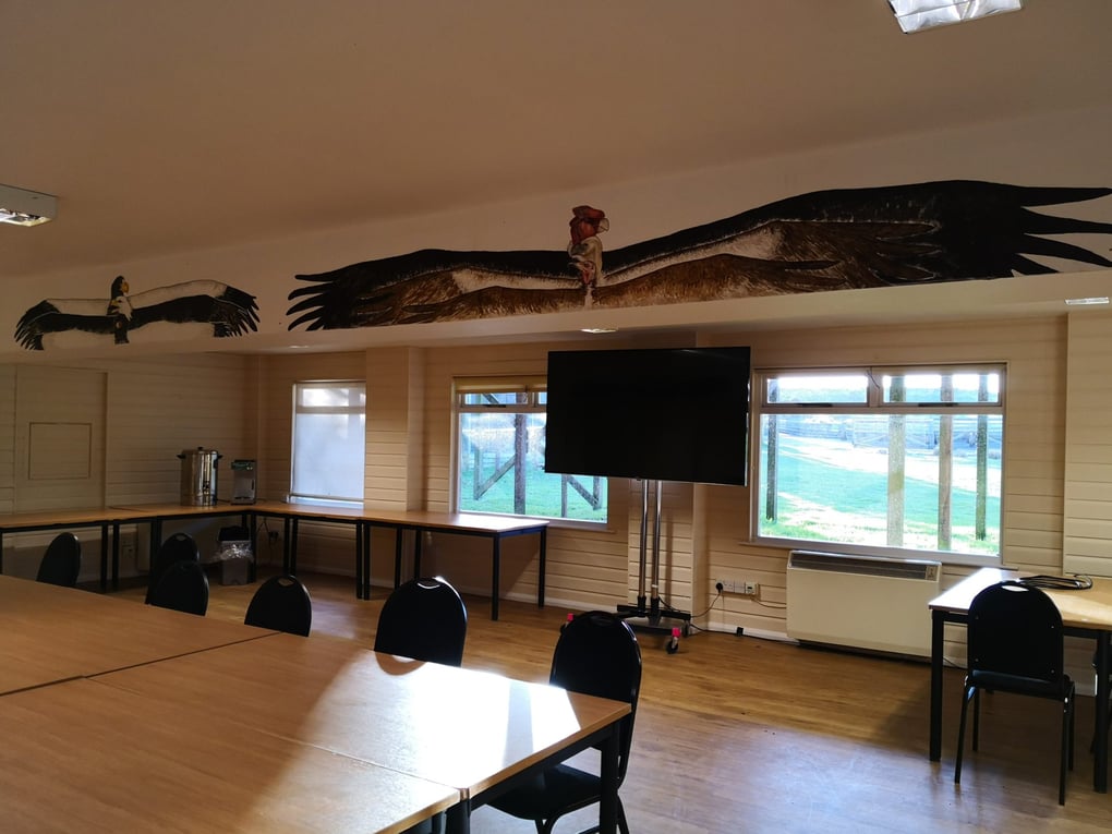 Hawk Conservancy Trust, Andover, Hampshire, A330, Weyhill, 75" screen, Screen hire, PA system hire, Screen, PA system, microphone hire, speaker hire, lighting hire, AV equipment, av, audio visual equipment hire, AVE, AVE Services, Griffon rooms, Corporate events, Hawk, Andover, AVE