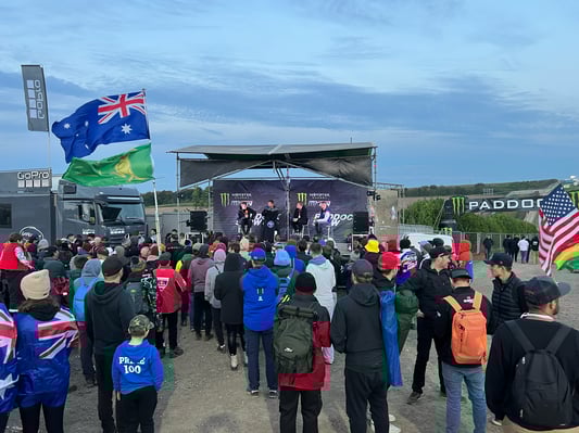 Motocross, Monster energy, PA system, lights, uplighters, wireless microphones, outdoor event, technicians, video wall, led video wall, large event, viip area, moto, Winchester, Hampshire, M3, motocross, conference, awards, av, audio visual, AVE Services