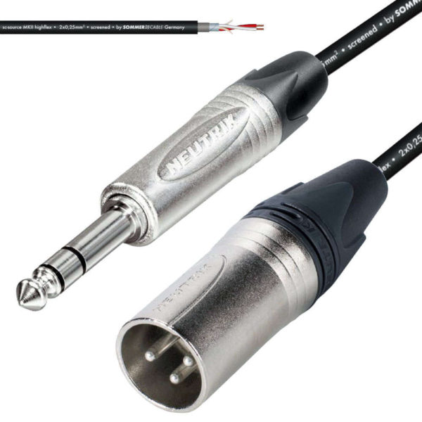 0.5M 1/4" Jack - M XLR